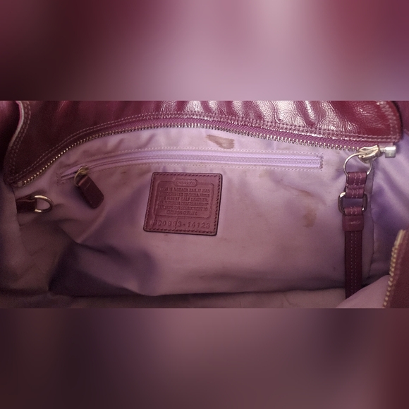 Purple Coach Shoulder Bag w/original protector bag - Picture 4 of 4